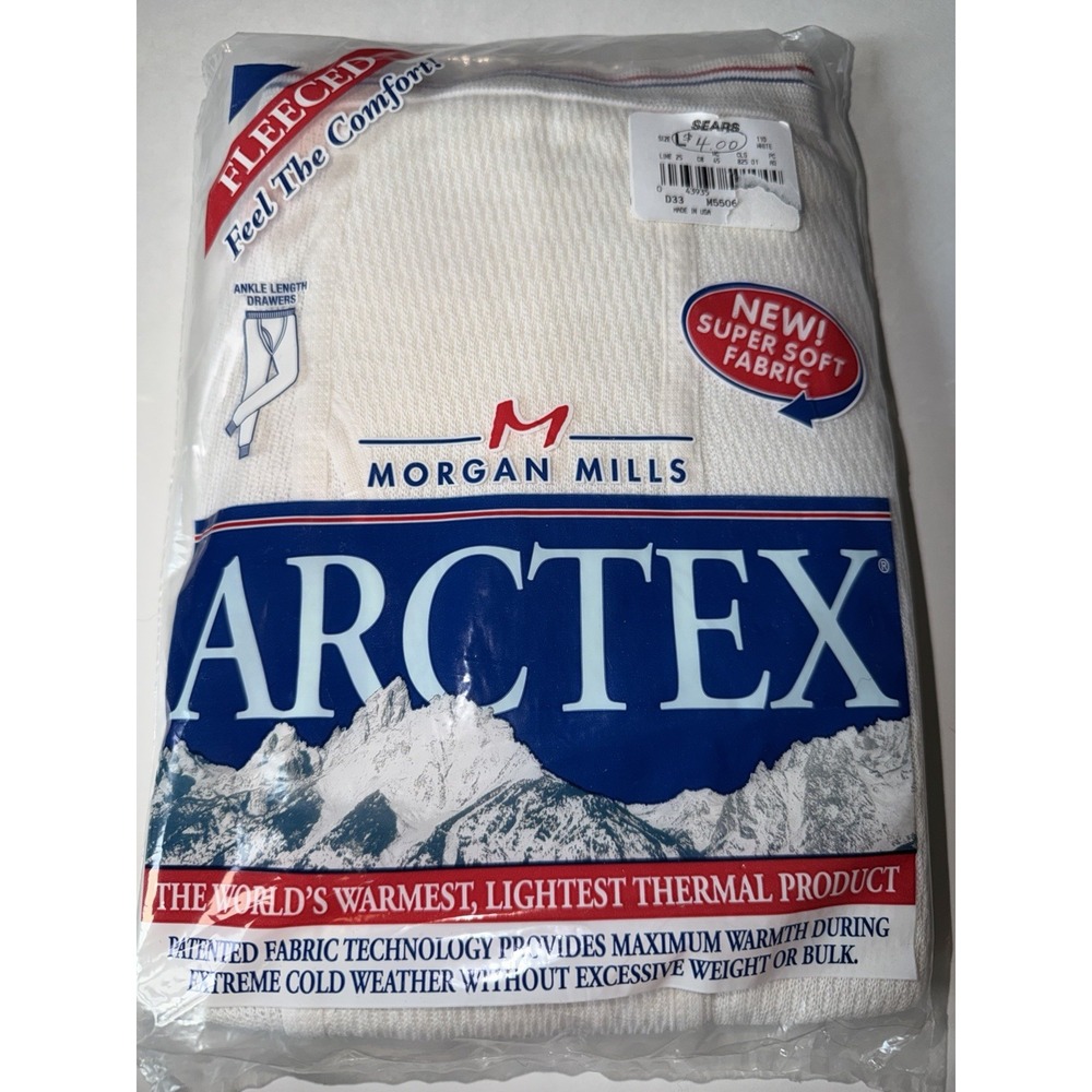 Morgan Mills Arctex FLEECED Thermal Long Johns L Vintage Underwear NOS USA MADE